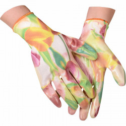 Rękawice ogrodowe dla kobiet wzór kwiatowy